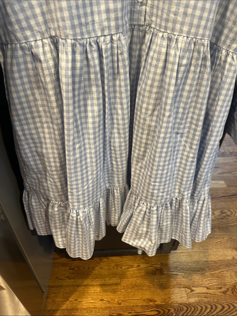 byTiMO Light Blue & White Gingham Button-Up Western Dress - Picture 4 of 16